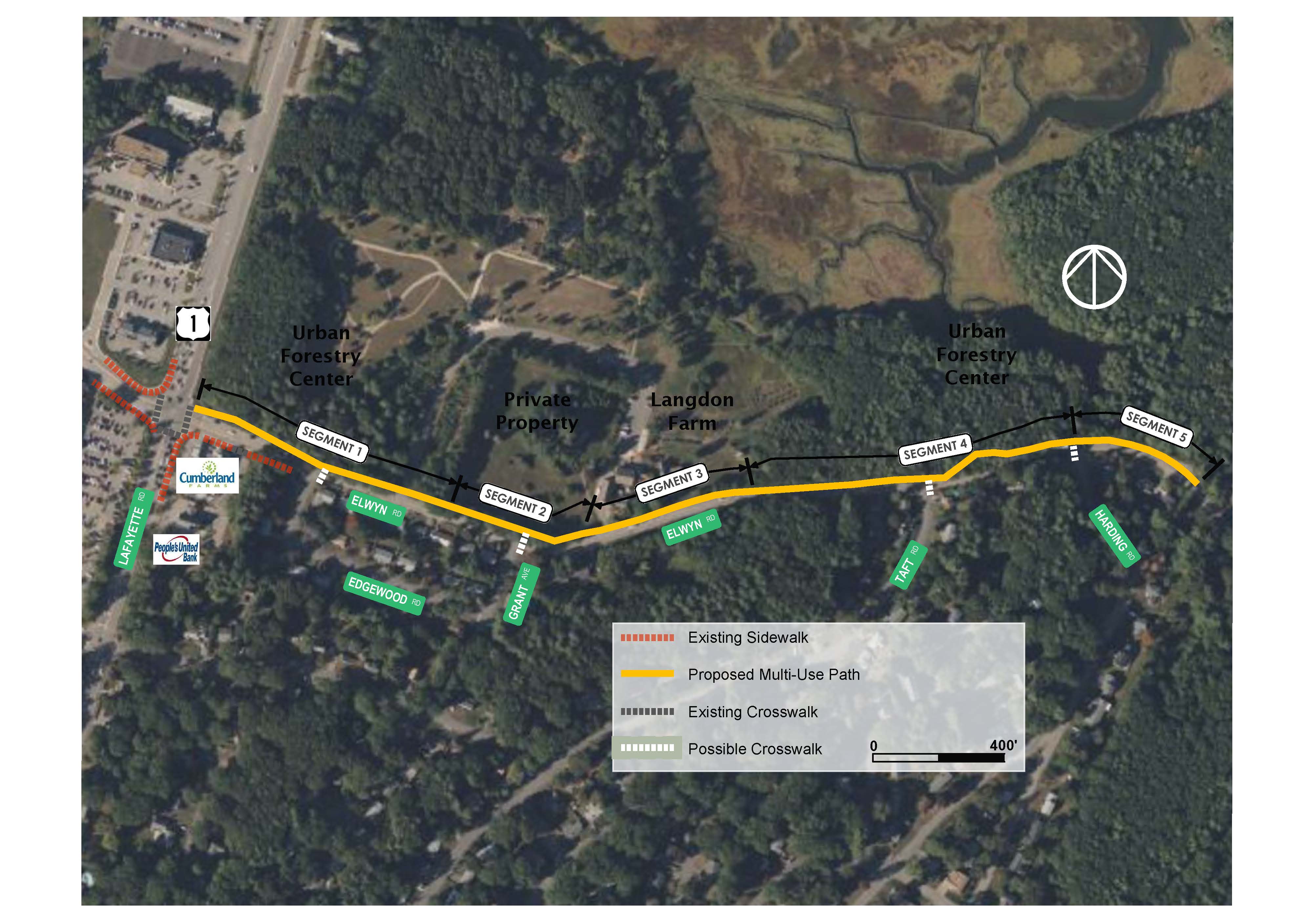 Elwyn Road Side Path Proposed Map